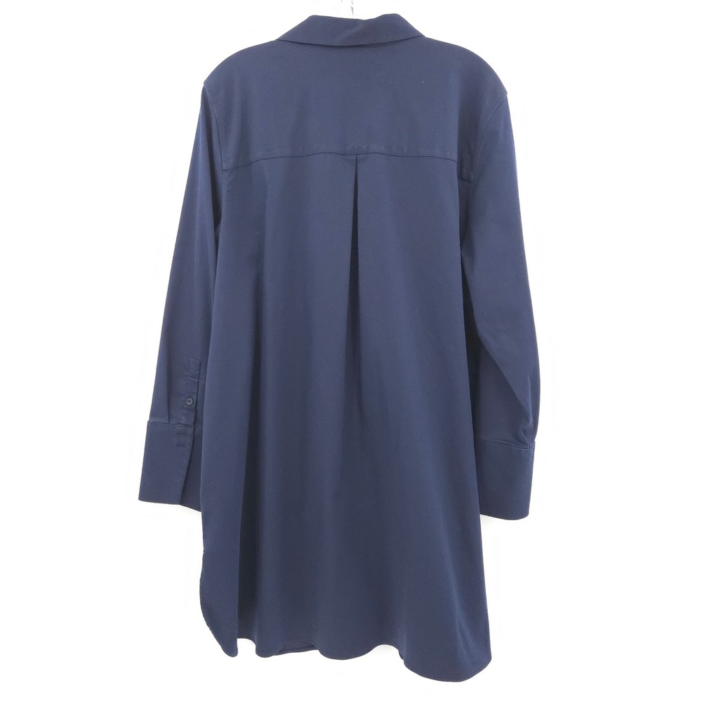 Chico's No-Iron Chic Stretch button up Tunic Women 3 (XL) Navy Long Sleeve - Picture 8 of 8